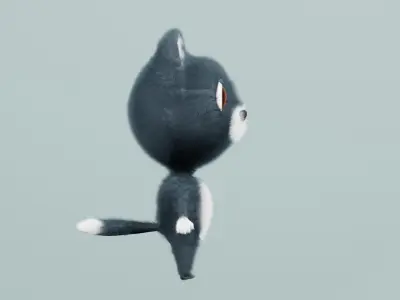 cute cartoon cat 3D model