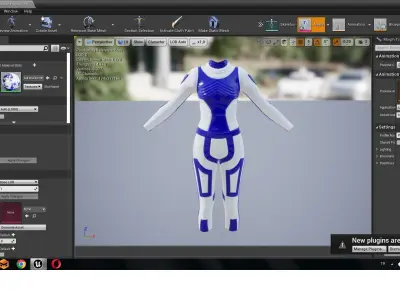 AdrenalineFemaleSuit group of robots Low-poly 3D model