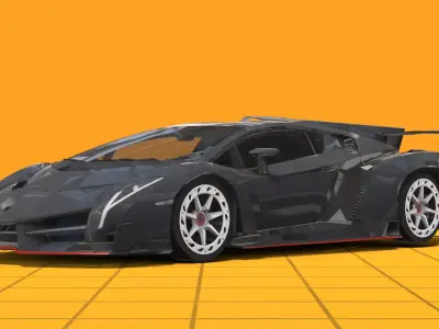 Cars Pack with Interior - Low Poly Low-poly 3D model