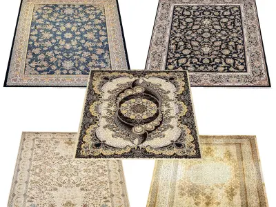 Persian Carpet Collection-vol12-4k texture Low-poly 3D model