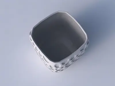 Vase quadratic stumpy with organic dents 3D print model