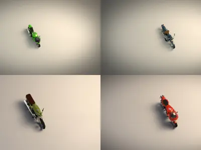 Low Poly Motorcycle Pack 01