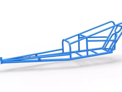 Frame of old school Front engine dragster V2 Scale 1 to 25 3D print model