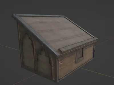 Bookstand 1 wooden box Low-poly 3D model