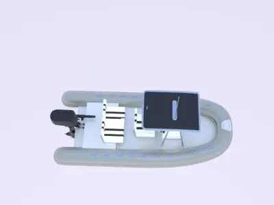 Twin Engine Inflatable Boat 3D model