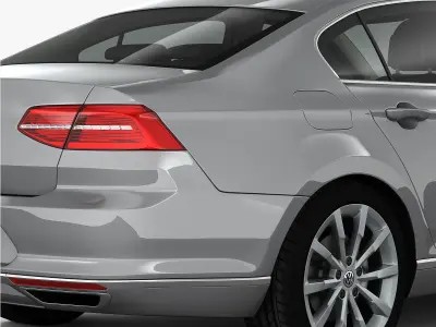 Volkswagen Passat 2015 detailed interior 3D model