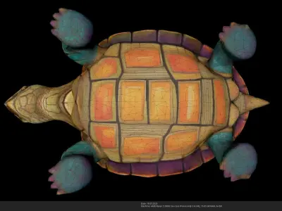 Stylized Tortoise 3D Model  - AI Low-poly 3D model