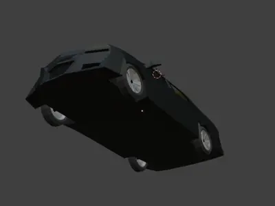 Low Poly Vehicle car with lights on front Free low-poly 3D model