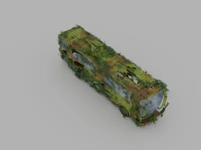 Damaged Rusty Bus Low-poly 3D model