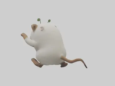 Lemming running across tundra model Low-poly 3D model