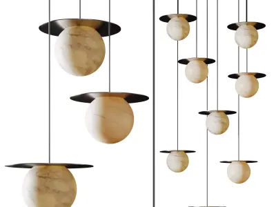 Spanish marble bedroom bedside modern luxury pendant light  Low-poly 3D model