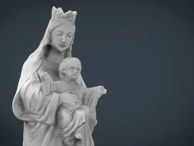 Virgin Mary with baby Jesus Low-poly 3D model