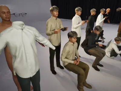 Modular Character - Asian Casual Man - ME2 Low-poly 3D model