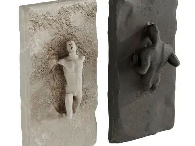 Human Sculptures 20 In Stone Low-poly 3D model