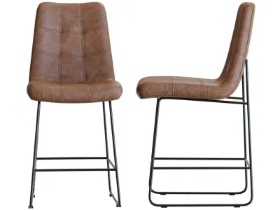 Crate and Barrel Naomi Leather Counter Stool 3D model