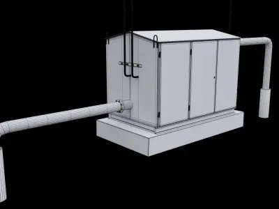 Gas distributor station Low-poly 3D model