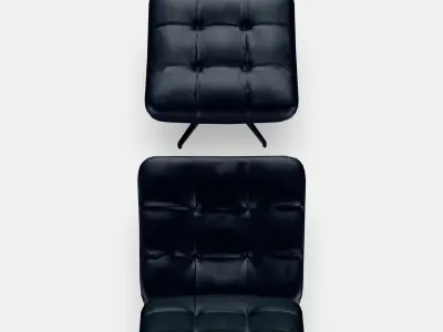 HAVBERG Armchair and footstool 1 Low-poly 3D model