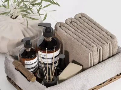 Bathroom decorative set H55 3D model