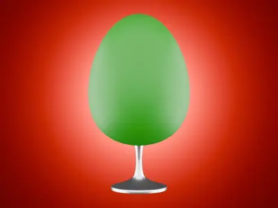 Egg Chair and Metalic Twisted Base Style 3D model