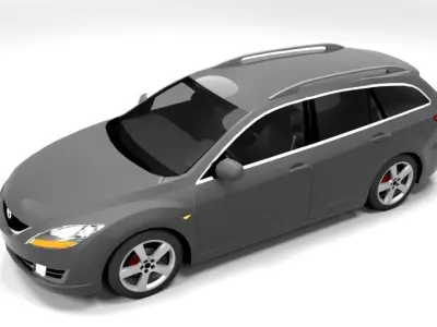 MAZDA 6 ESTATE 2009 LOWPOLY Low-poly 3D model