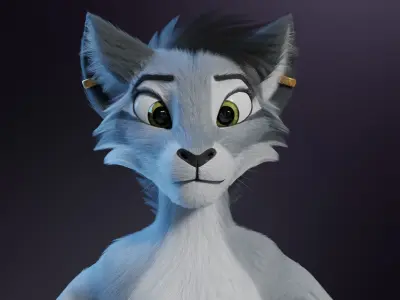 Darla Anthro Cat 3D model