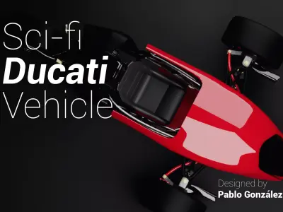 SCI FI DUCATI ENGINE VEHICLE 3D model