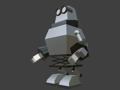 Cartoon Robot 02 of 05 Low-poly 3D model