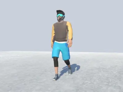 BMX Racing avatar Low-poly 3D model