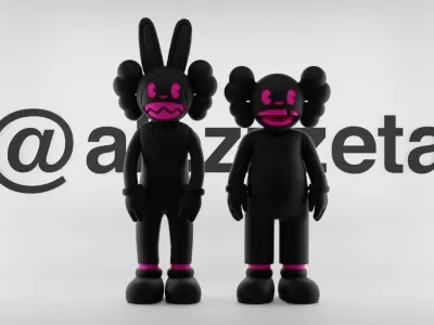 Kaws x Guggimon and Janky Textured Low-poly 3D model
