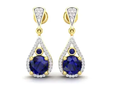 AV 527 Diamond Ladies Drop Earrings 3D print model