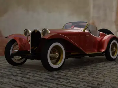 Alfa romeo 8C Grand sport 1931 Low-poly 3D model