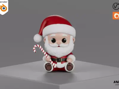 Baba Noel - Cute Stylized Santa Claus  3D model