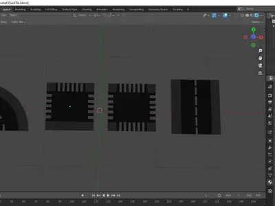 Road Tileset Free 3D model
