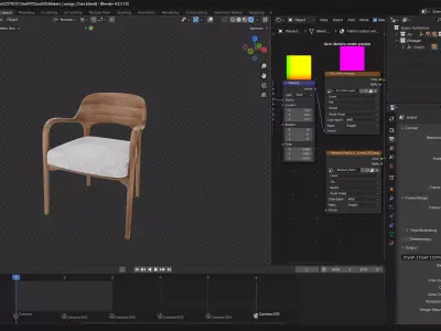 Wood chair 3D model purchase