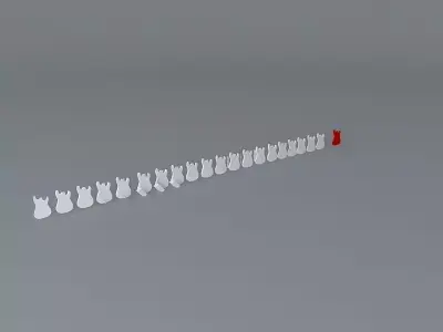 Strat style guitar Free 3D model