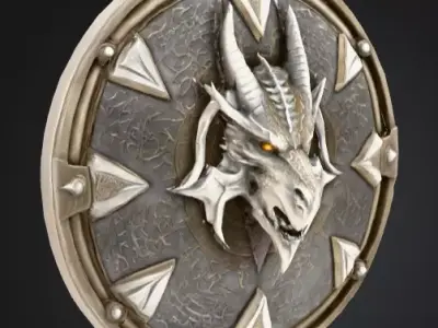 Dragon Shield Low-poly 3D model
