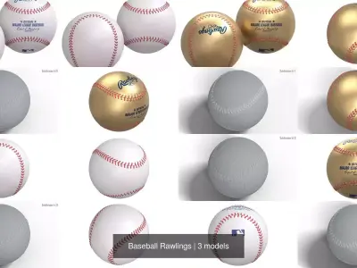Baseball Rawlings 3D Model Pack