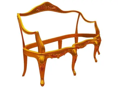 Classical sofa frame Low-poly 3D model