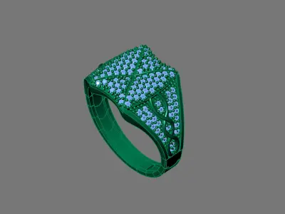 Gents Rings Diamond Men Ring STL 3DM 3D ready print model 3D print model