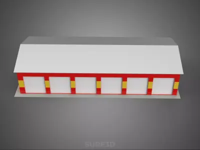 GARAGE FIRE STATION HOUSE HALL DEPARTMENT 5 CAR TRUCK ENGINE BAY 3D model