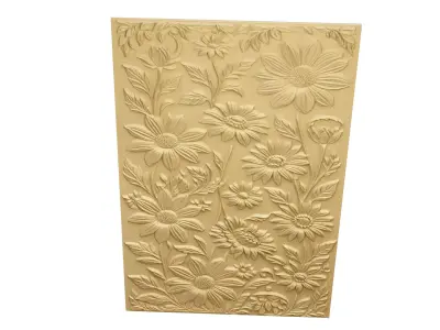 modern panel wall decor set relief stl mural CNC 272 3D model