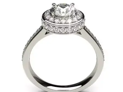 Engagement rings  round stone 3D print model