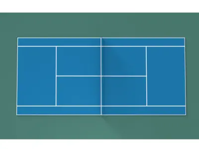 Lawn Tennis Court Low-poly 3D model