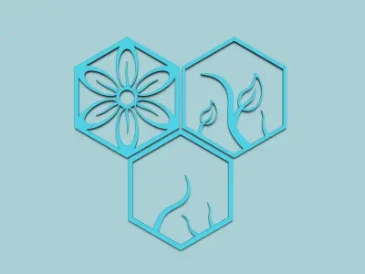 Hexagonal Wall Panel A13 Floral - Interior Design Decoration 3D print model