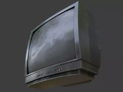 retro tv set with 2k pbr textures Low-poly 3D model