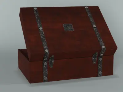 Decorative wooden box Low-poly 3D model purchase