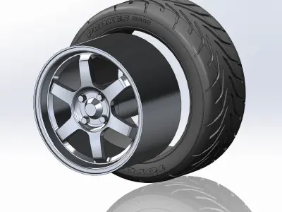 Wheel TE37 15inch for scale model 3D print model