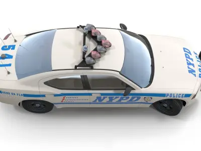 Dodge Charger Police Car Low-poly 3D model