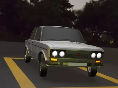 car vaz 3d model  Low-poly 3D model