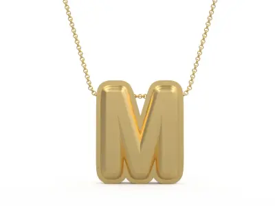 Model 1196 M Initial Letters Charm Balloon 20mm 3D print model